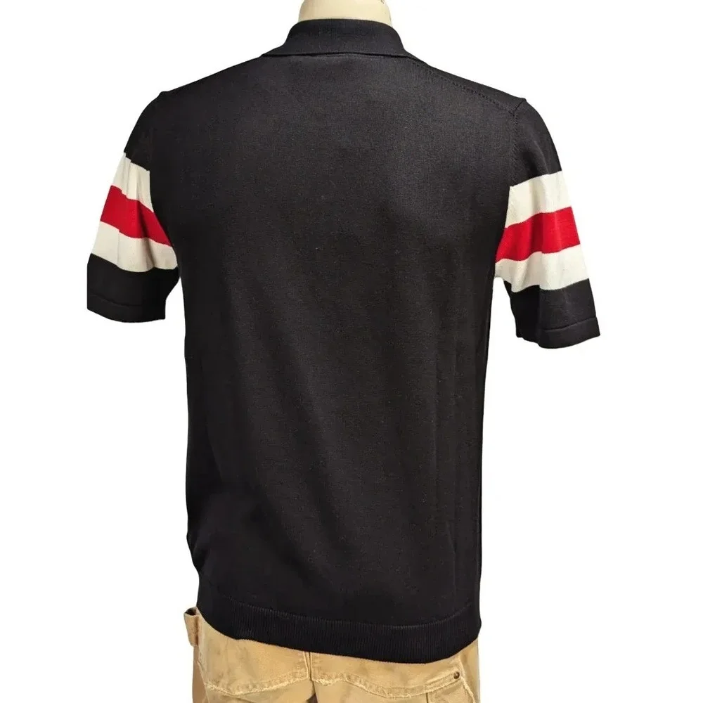 HUGO Boss Spolo Geometric Cotton Knit Polo Shirt Men's Sz S NWT $144 - Picture 6 of 9